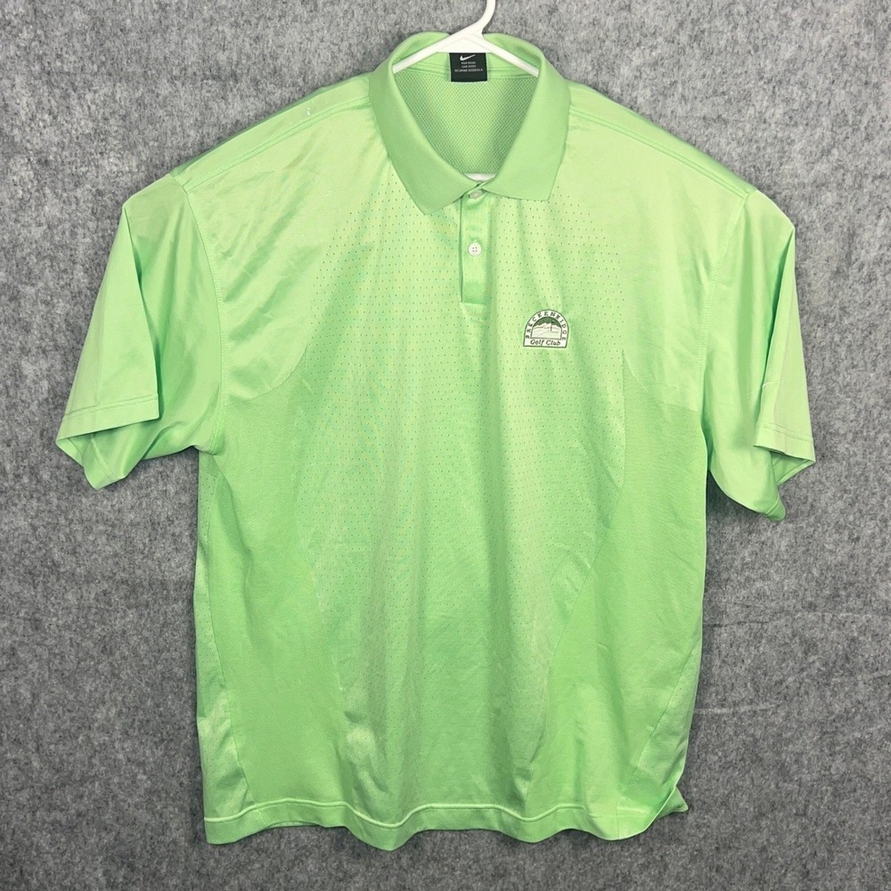 Nike Golf Shirt Mens XL Green Breckenridge Golf Club Fit Dry Performance‎ Polo